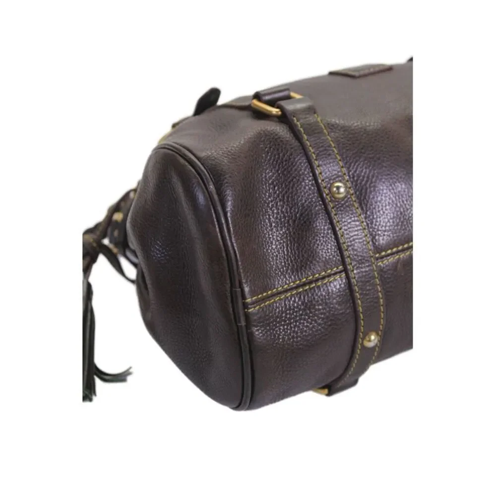 Dooney & Bourke Leather Zip Up Top Handle Handbag Brown_7